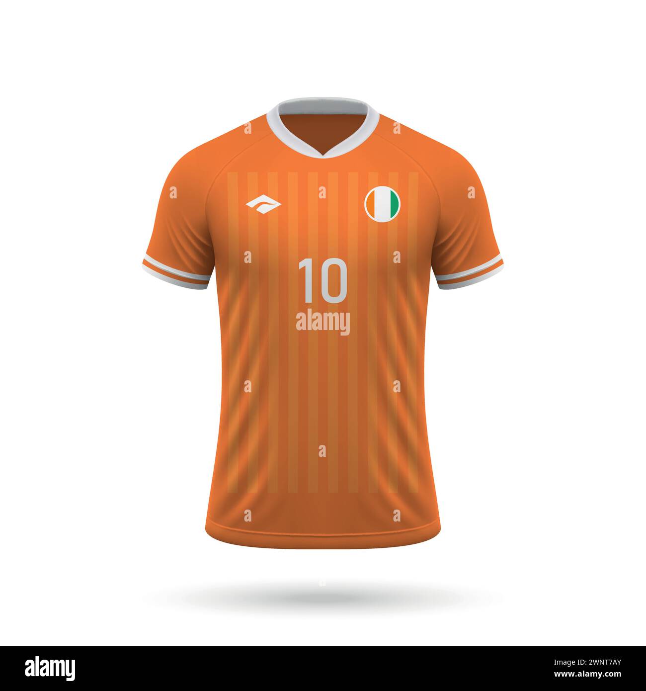 Maillot de football réaliste 3d équipe nationale de Côte d'Ivoire, modèle de maillot pour kit de football 2024 Illustration de Vecteur