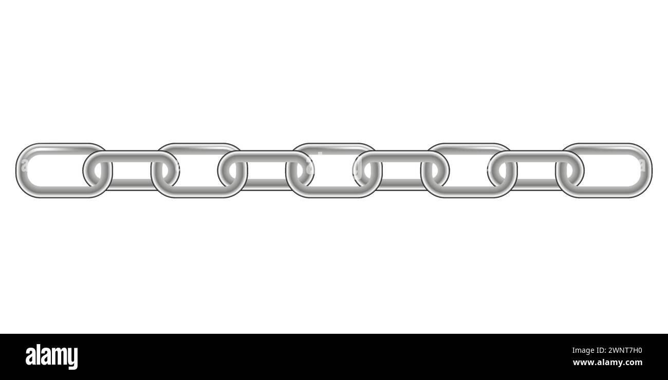 Chaîne de blocage. Chaîne métallique. chaînes métalliques colorées argent. Illustration vectorielle. SPE 10. image de stock. Illustration de Vecteur