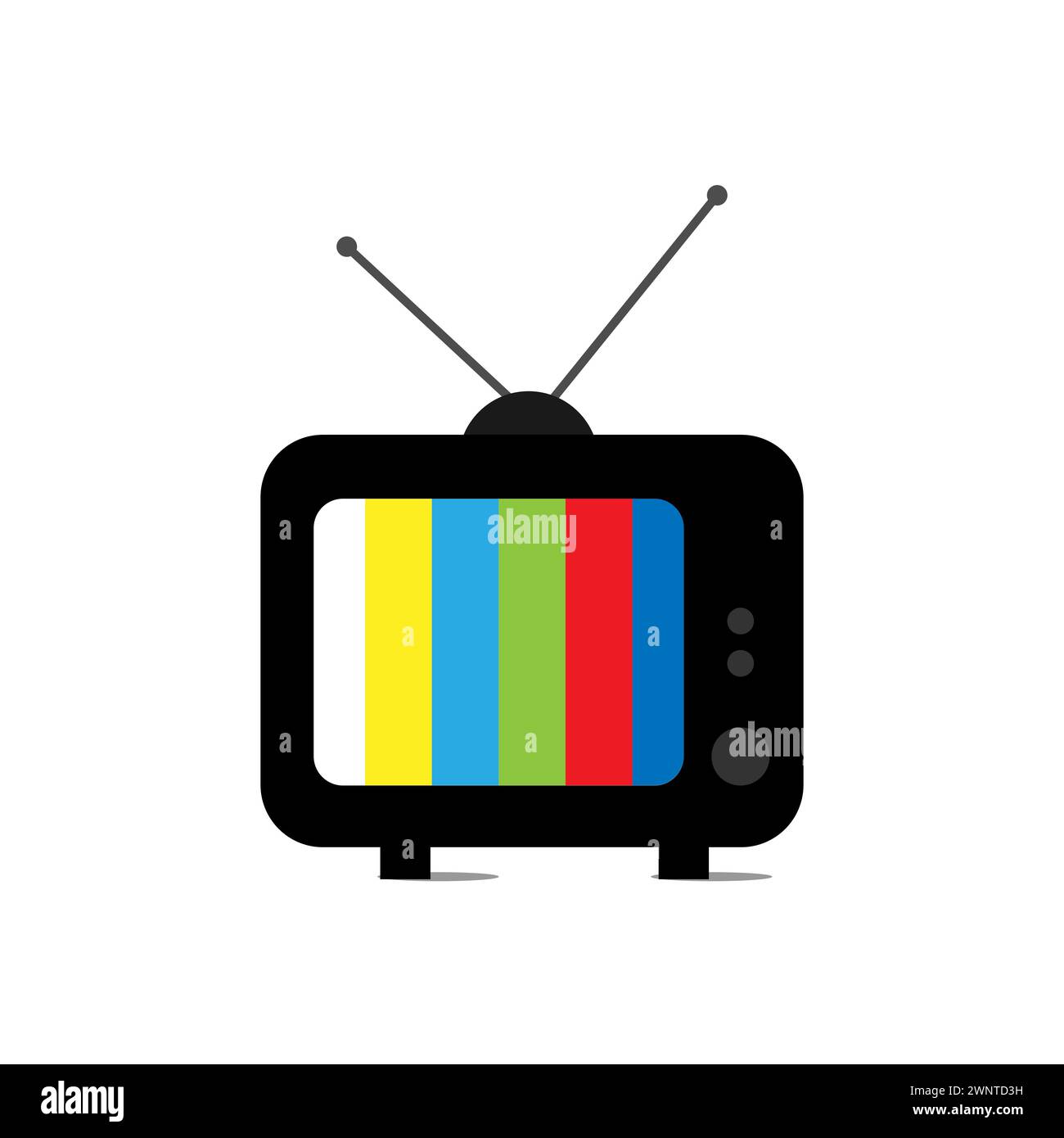 téléviseur rétro avec icône d'antenne. Télévision rétro. Signal perdu. TV - signal NTSC. Illustration vectorielle. SPE 10. Image de stock. Illustration de Vecteur