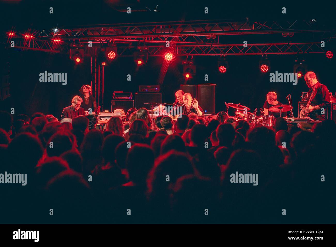Malmo, Suédois. 03 mars 2024. Le groupe de rock américain Swans donne un concert au Plan B de Malmo. Ici, le chanteur et musicien Michael Gira est vu en direct sur scène. (Crédit photo : Gonzales photo/Alamy Live News Banque D'Images