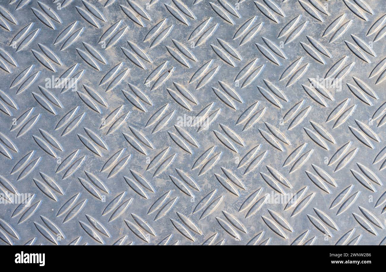 plaque de damier en argent en métal, fond de texture Banque D'Images