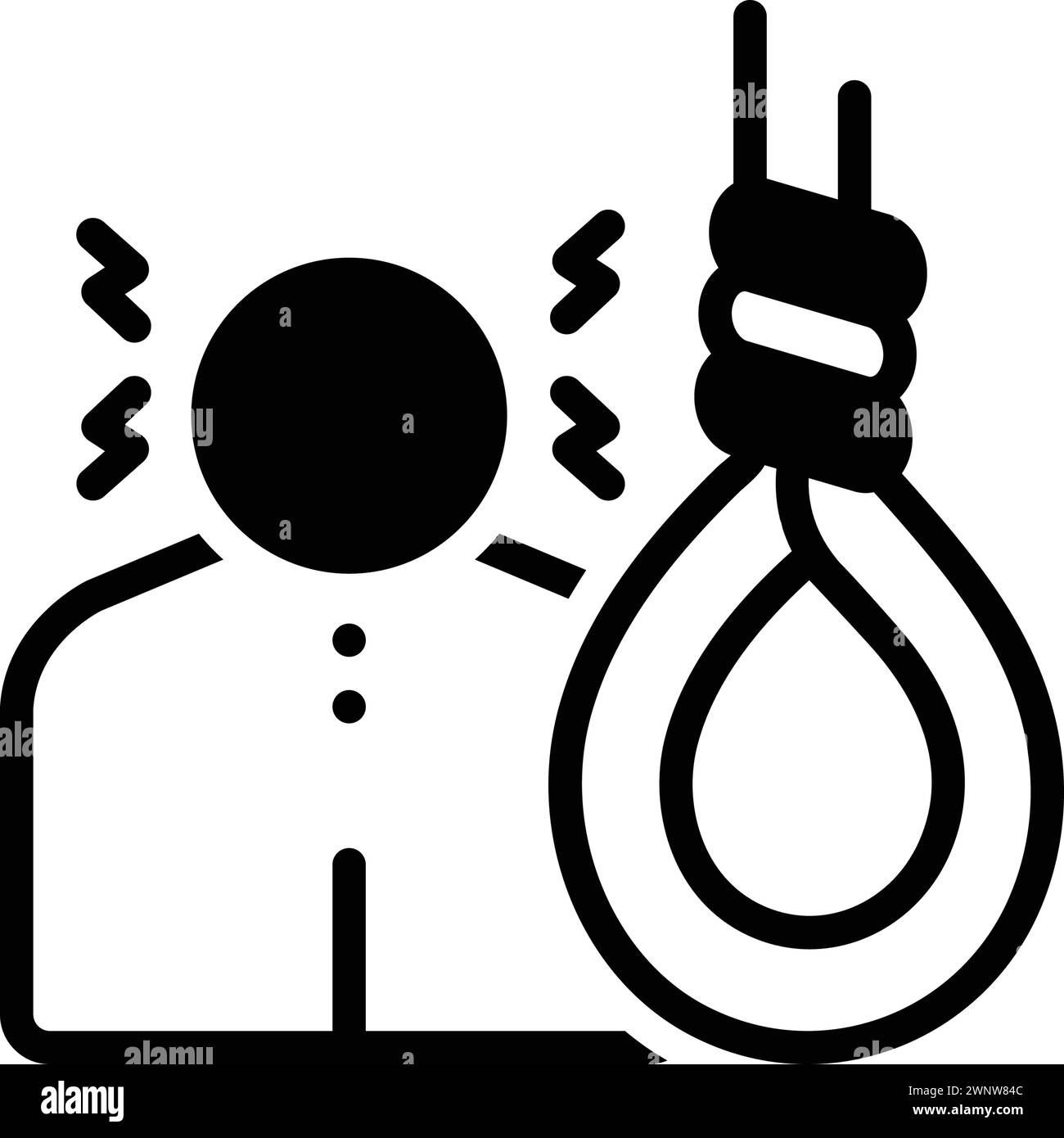 Icône pour suicide, suicider, auto-meurtre Illustration de Vecteur