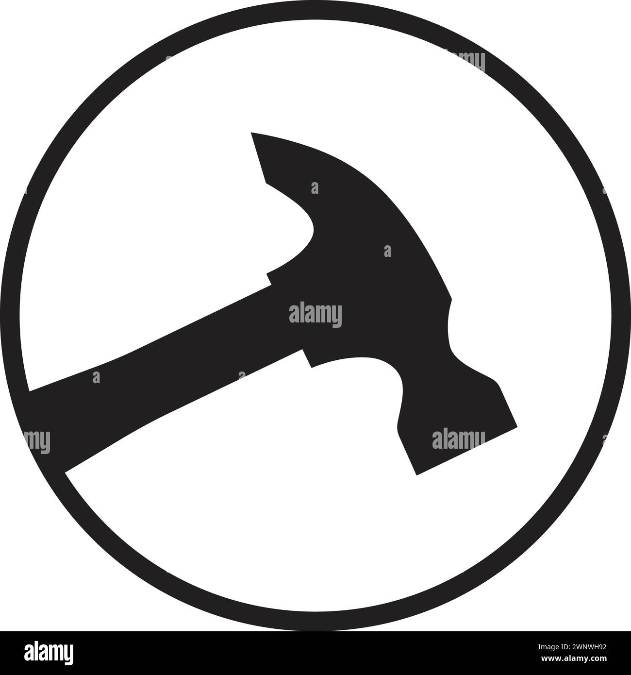 Icône de produit durable, durable avec signe de marteau, produit fort, produit lourd, matériau incassable durable Illustration de Vecteur