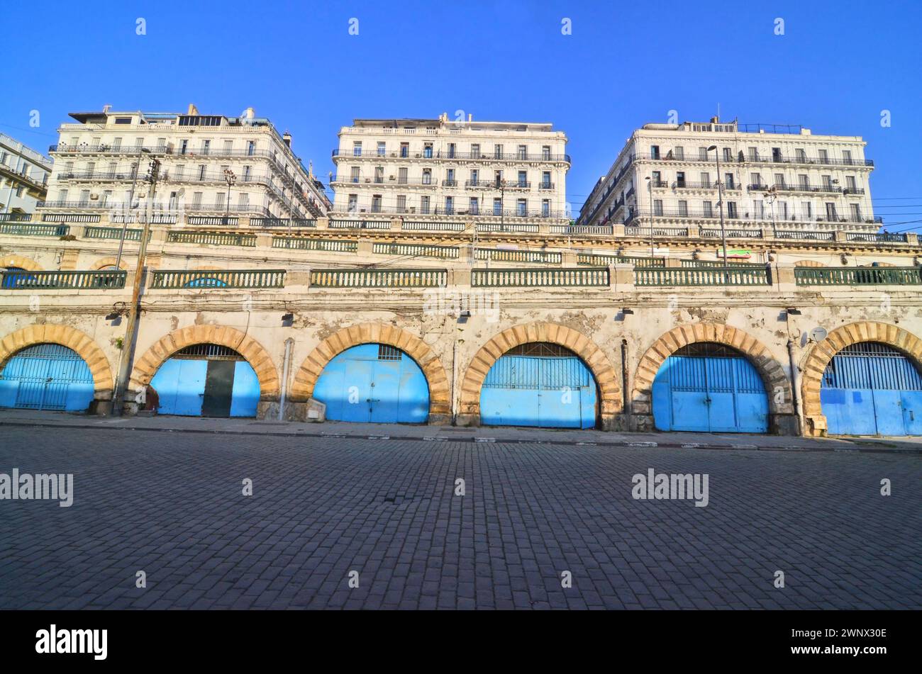 Vue du quartier colonial français dans la capitale de l'Algérie - Alger Banque D'Images