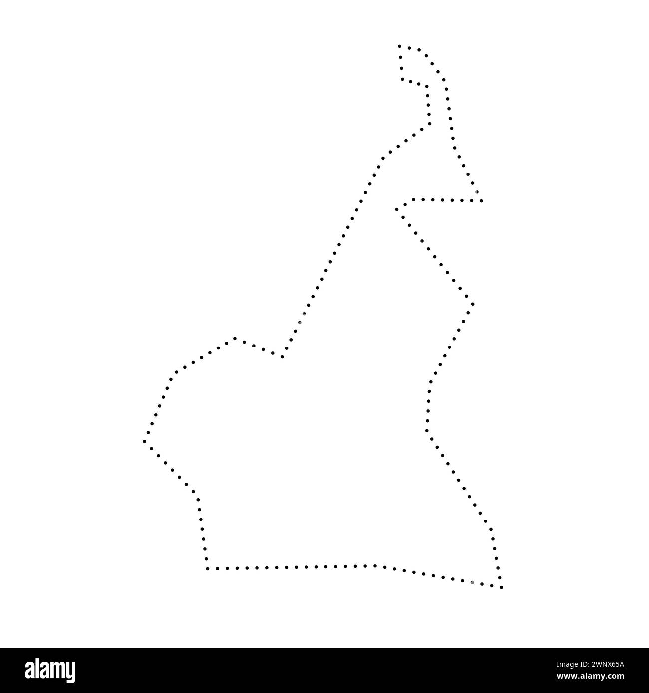 Cameroun pays carte simplifiée. Contour en pointillés noirs. Icône vectorielle simple. Illustration de Vecteur
