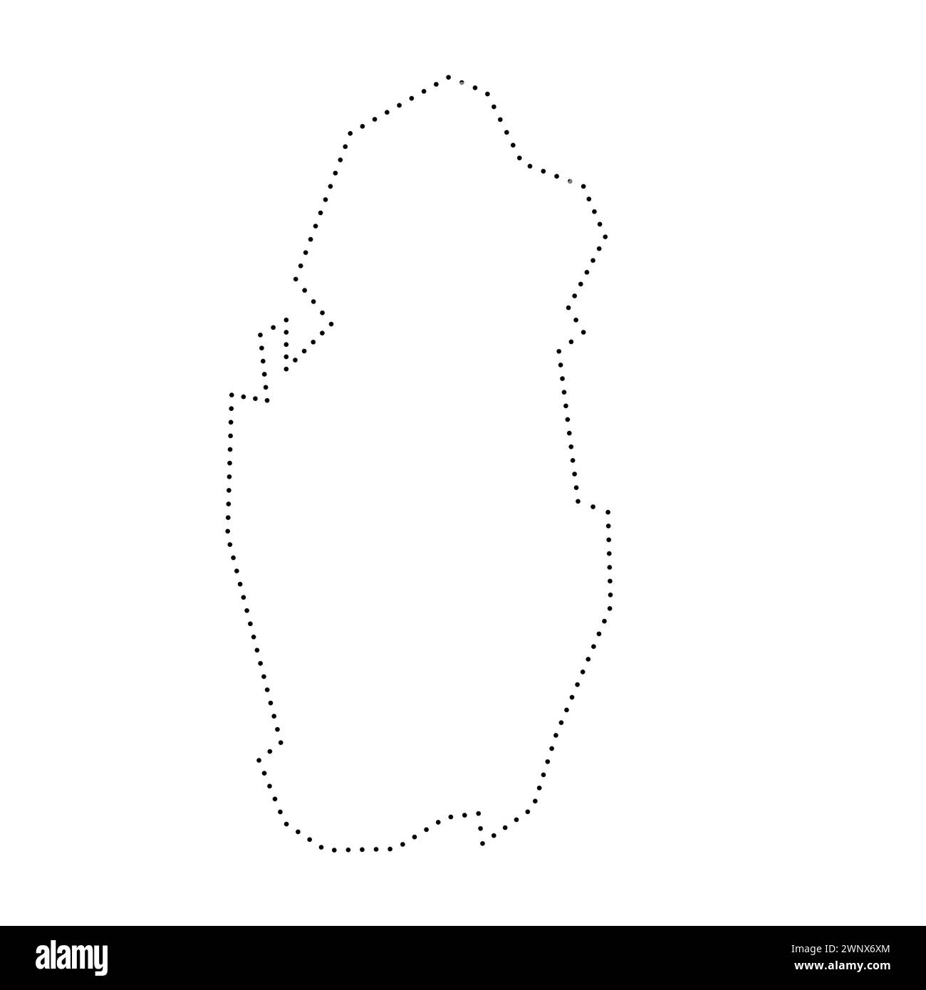 Carte simplifiée du pays Qatar. Contour en pointillés noirs. Icône vectorielle simple. Illustration de Vecteur