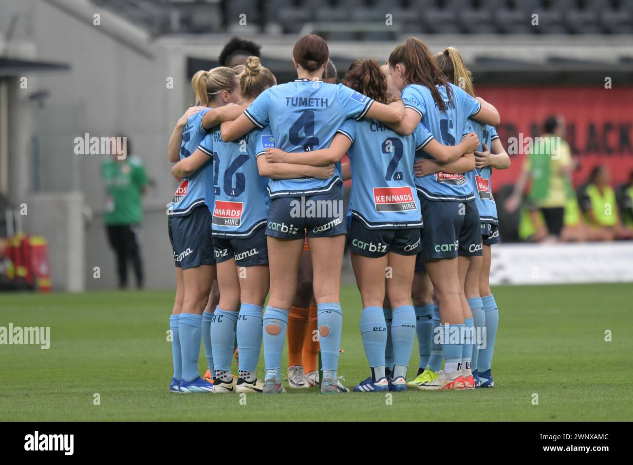 Parramatta, Australie. 02 mars 2024. L'équipe du Sydney FC est vue lors du match de la saison 18 de Liberty A-League 2023/24 entre le Western Sydney Wanderers FC et le Sydney FC qui se tient au CommBank Stadium. Score final Sydney FC 2:0 Western Sydney Wanderers. (Photo Luis Veniegra/SOPA images/SIPA USA) crédit : SIPA USA/Alamy Live News Banque D'Images