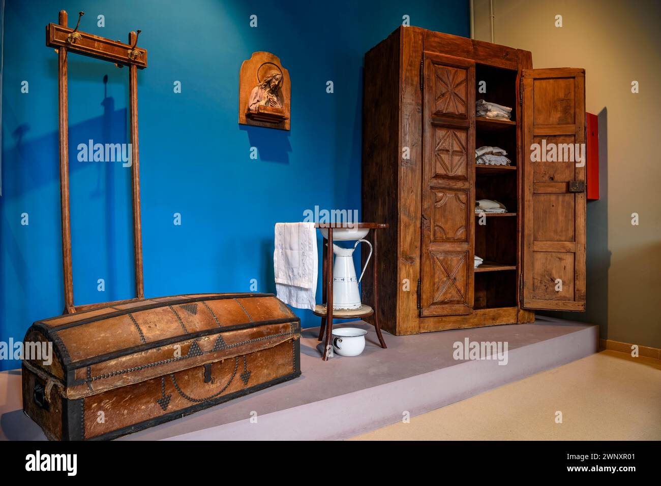 Musée Cerdà à Puigcerdà. Chambres qui recréent une maison traditionnelle de Cerdagne (Puigcerdà, Gérone, Catalogne, Espagne, Pyrénées) Banque D'Images