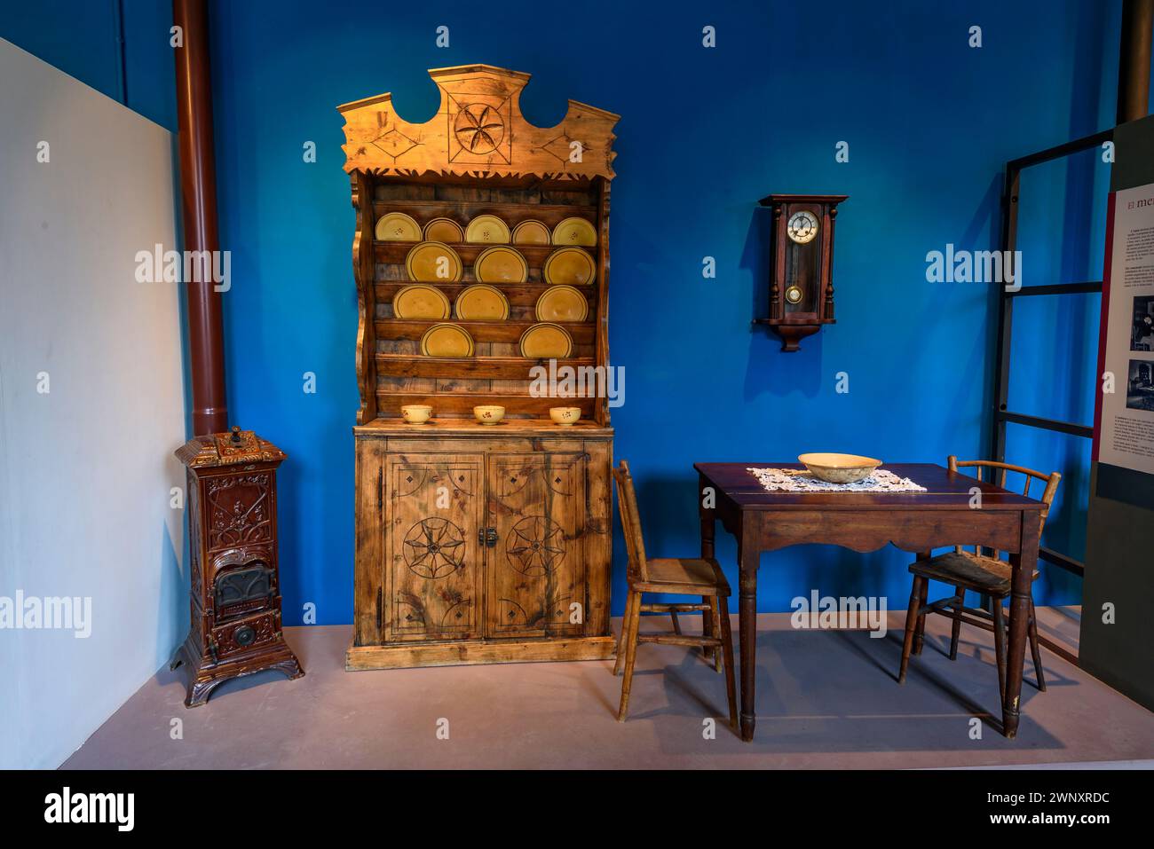 Musée Cerdà à Puigcerdà. Chambres qui recréent une maison traditionnelle de Cerdagne (Puigcerdà, Gérone, Catalogne, Espagne, Pyrénées) Banque D'Images