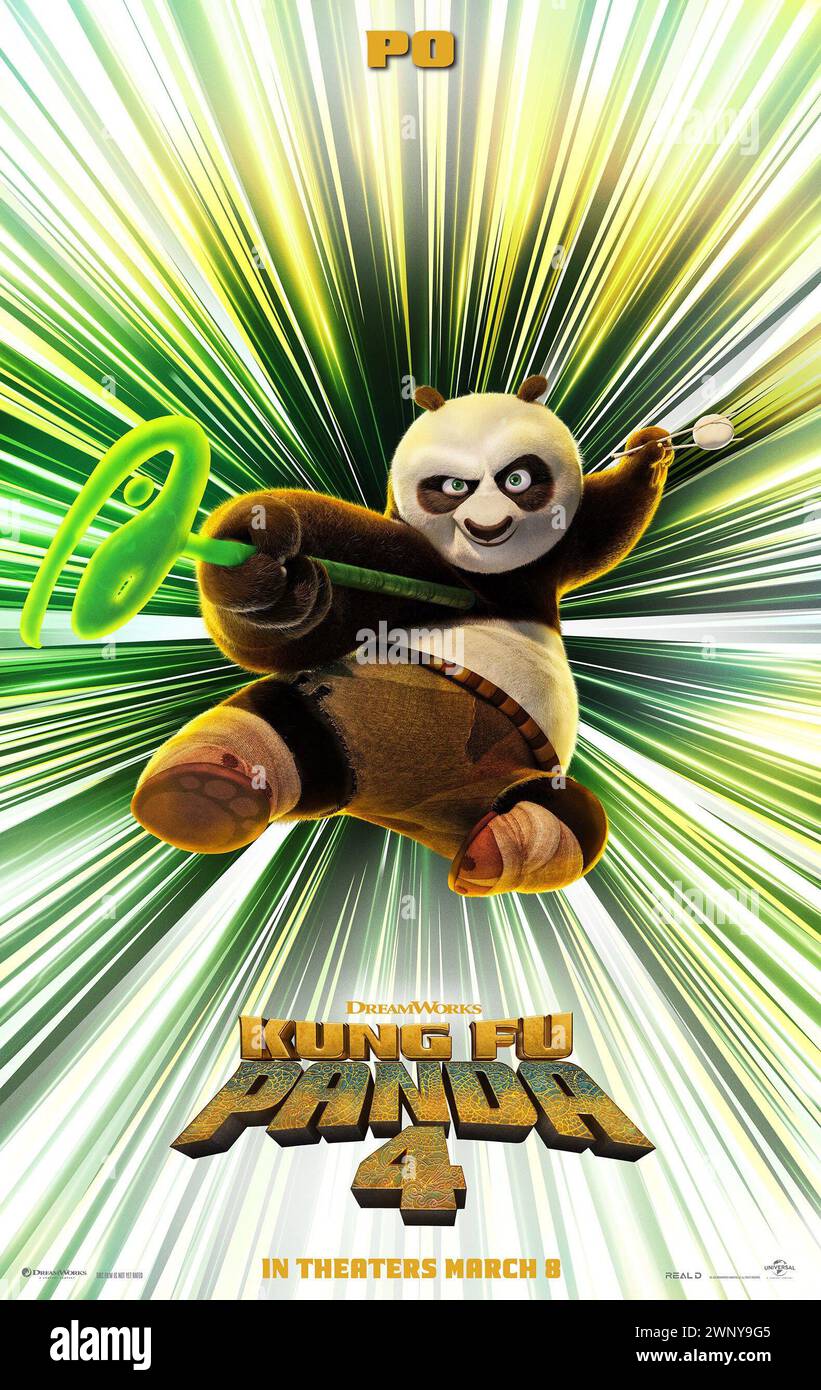 KUNG FU PANDA 4, affiche américaine, po (voix Jack Black), 2024. © DreamWorks animation / avec