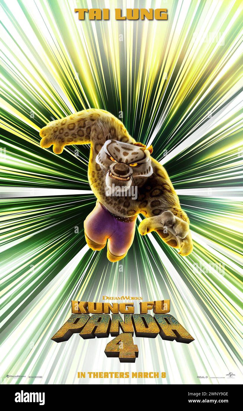 KUNG FU PANDA 4, affiche américaine, Tai Lung (voix Ian McShane), 2024. © DreamWorks animation