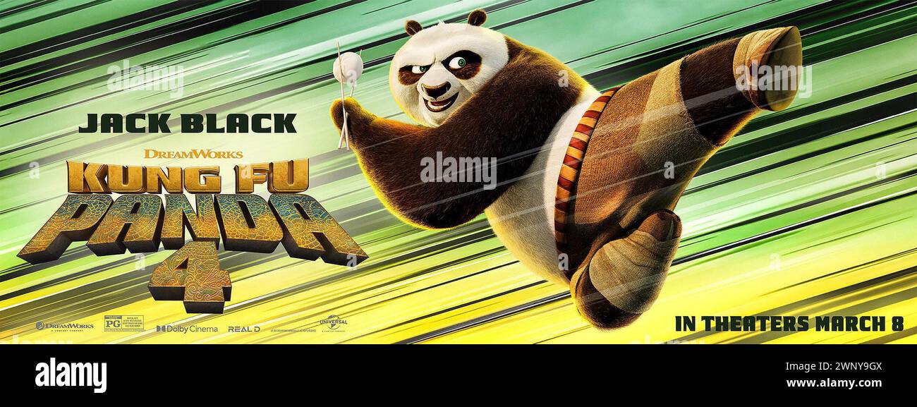 KUNG FU PANDA 4, affiche américaine, po (voix Jack Black), 2024. © DreamWorks animation / avec