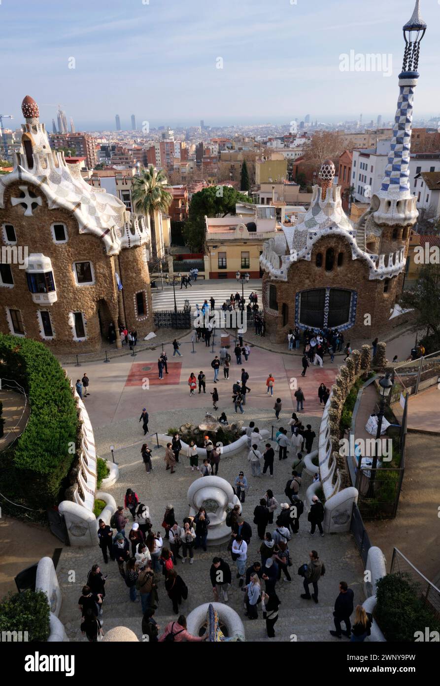 Park Guell le parc le plus célèbre de Barcelone Banque D'Images