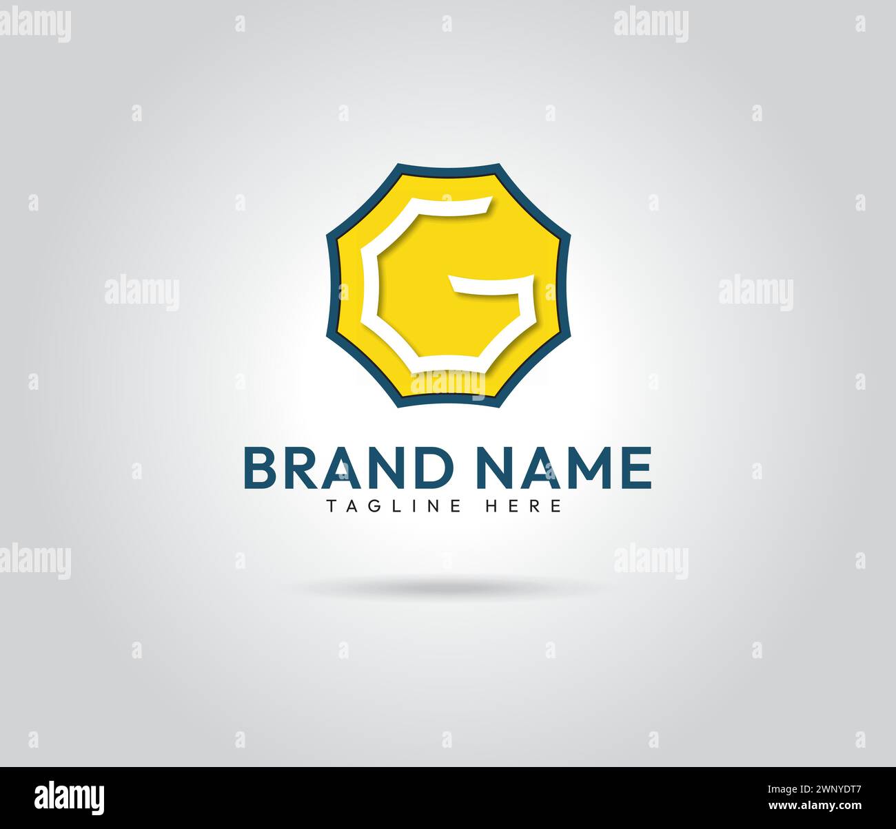 Conception de logo lettre G avec des couleurs jaune, blanc et bleu foncé, modèle vectoriel de logo d'entreprise Illustration de Vecteur