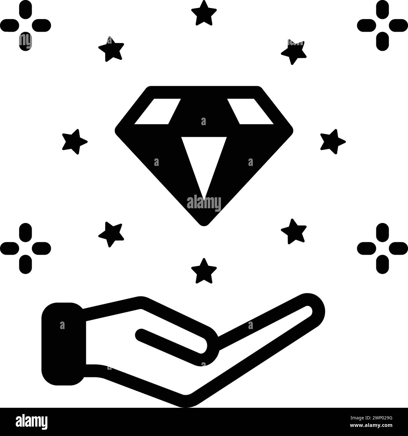 Icône pour les valeurs, diamant Illustration de Vecteur