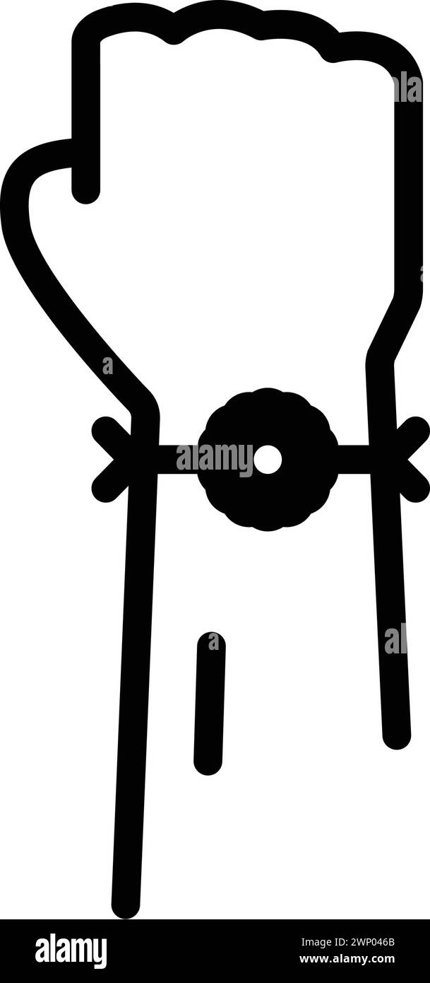 Icône pour rakhi dans la main, main Illustration de Vecteur Icône pour rakhi dans la main, main Illustration de Vecteur