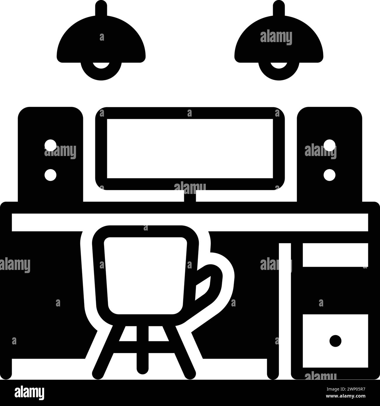 Icône pour bureau, lieu de travail Illustration de Vecteur