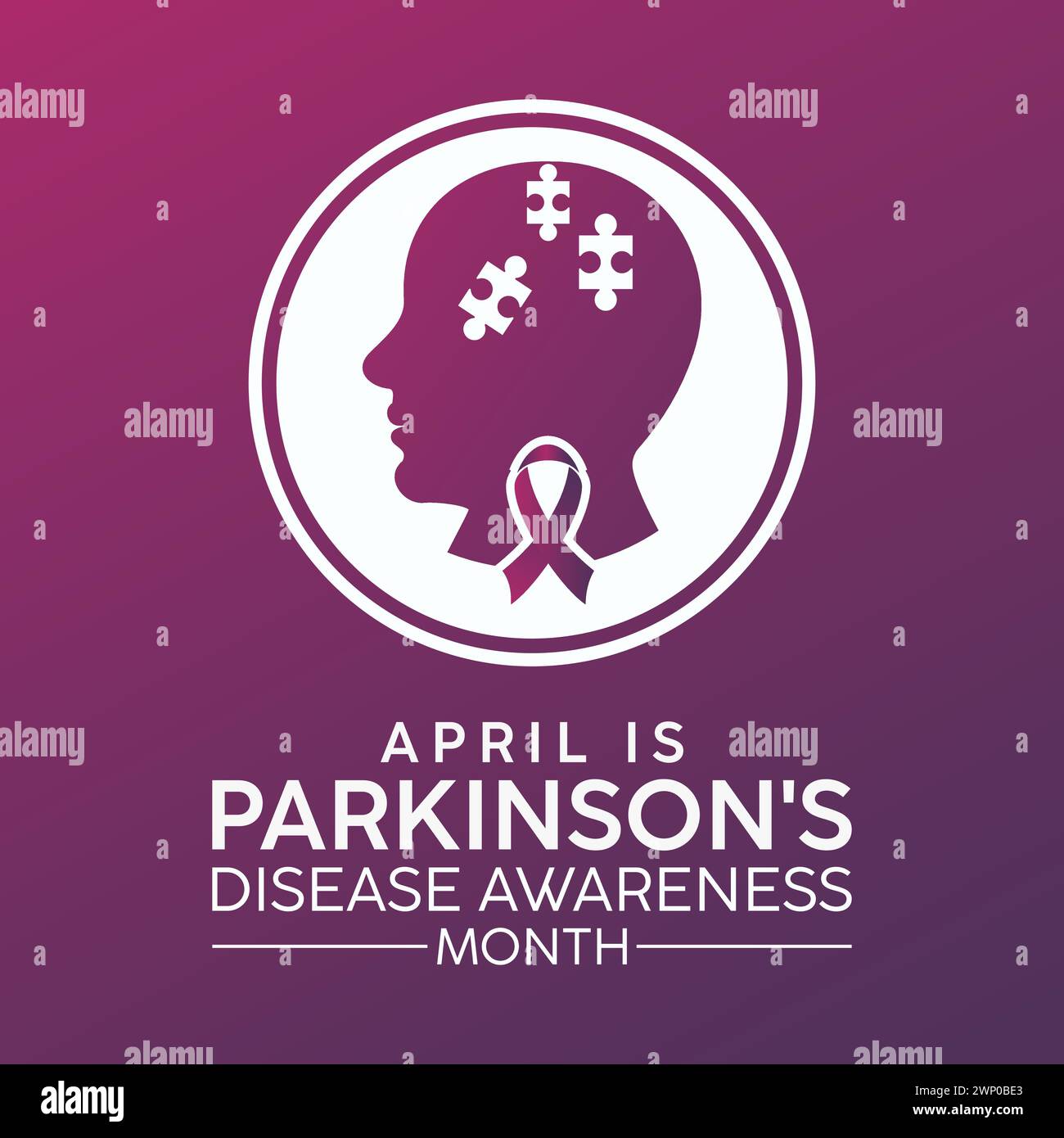Mois national de sensibilisation à la maladie de Parkinson observé chaque année en avril, bannière vectorielle, dépliant, affiche et modèle de média social. Illustration de Vecteur