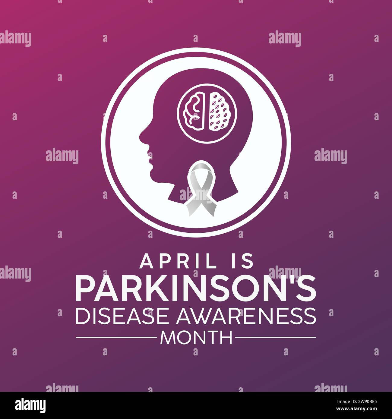 Mois national de sensibilisation à la maladie de Parkinson observé chaque année en avril, bannière vectorielle, dépliant, affiche et modèle de média social. Illustration de Vecteur