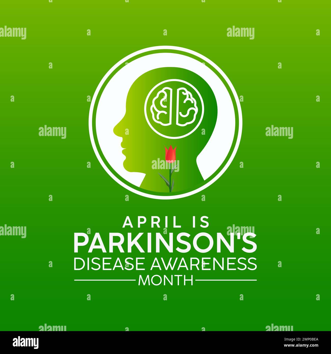 Mois national de sensibilisation à la maladie de Parkinson observé chaque année en avril, bannière vectorielle, dépliant, affiche et modèle de média social. Illustration de Vecteur