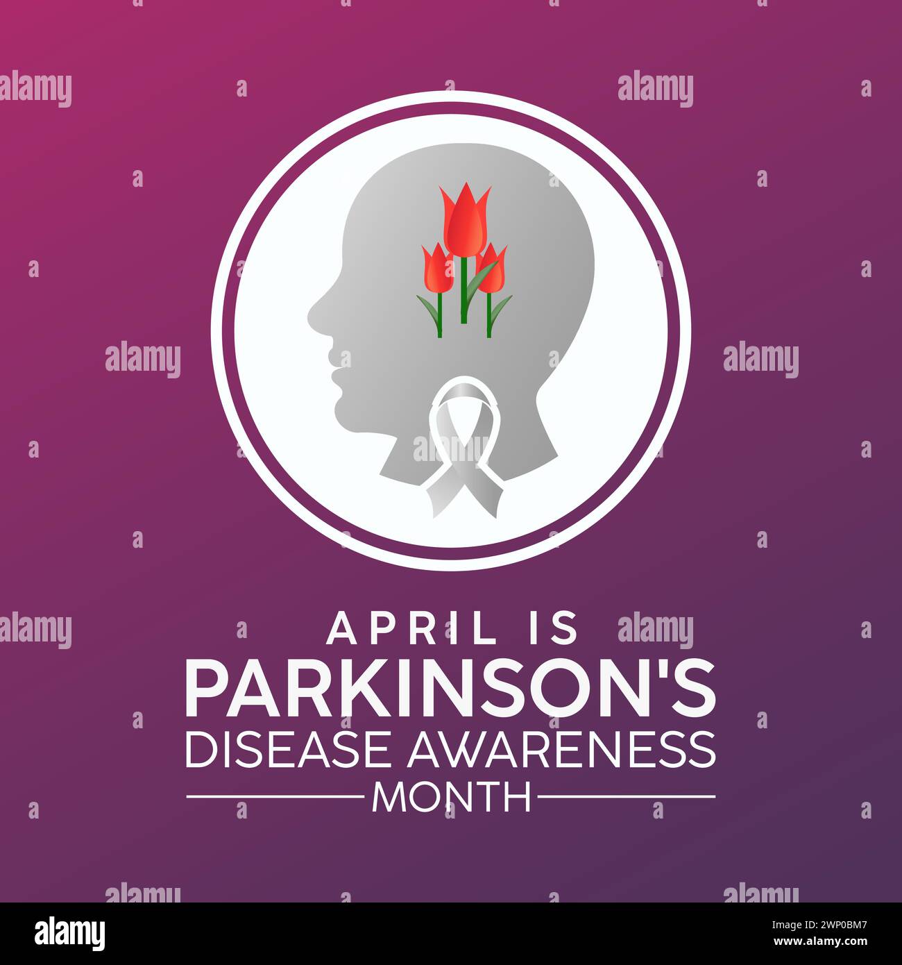 Mois national de sensibilisation à la maladie de Parkinson observé chaque année en avril, bannière vectorielle, dépliant, affiche et modèle de média social. Illustration de Vecteur