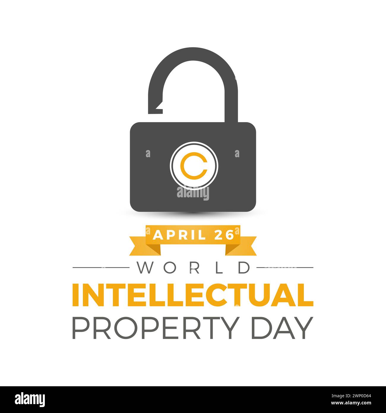 Journée mondiale de la propriété intellectuelle célébrée chaque année le 26 avril, bannière vectorielle, dépliant, affiche et modèle de média social. Illustration de Vecteur