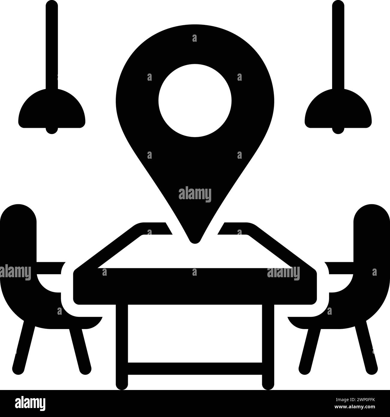 Icône de point de rendez-vous, réunion Illustration de Vecteur