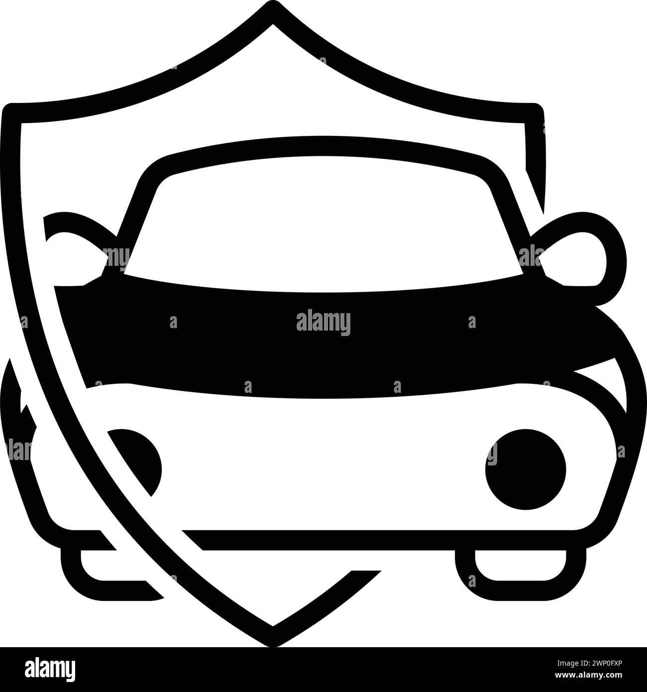 Icône pour l'assurance automobile, voiture Illustration de Vecteur