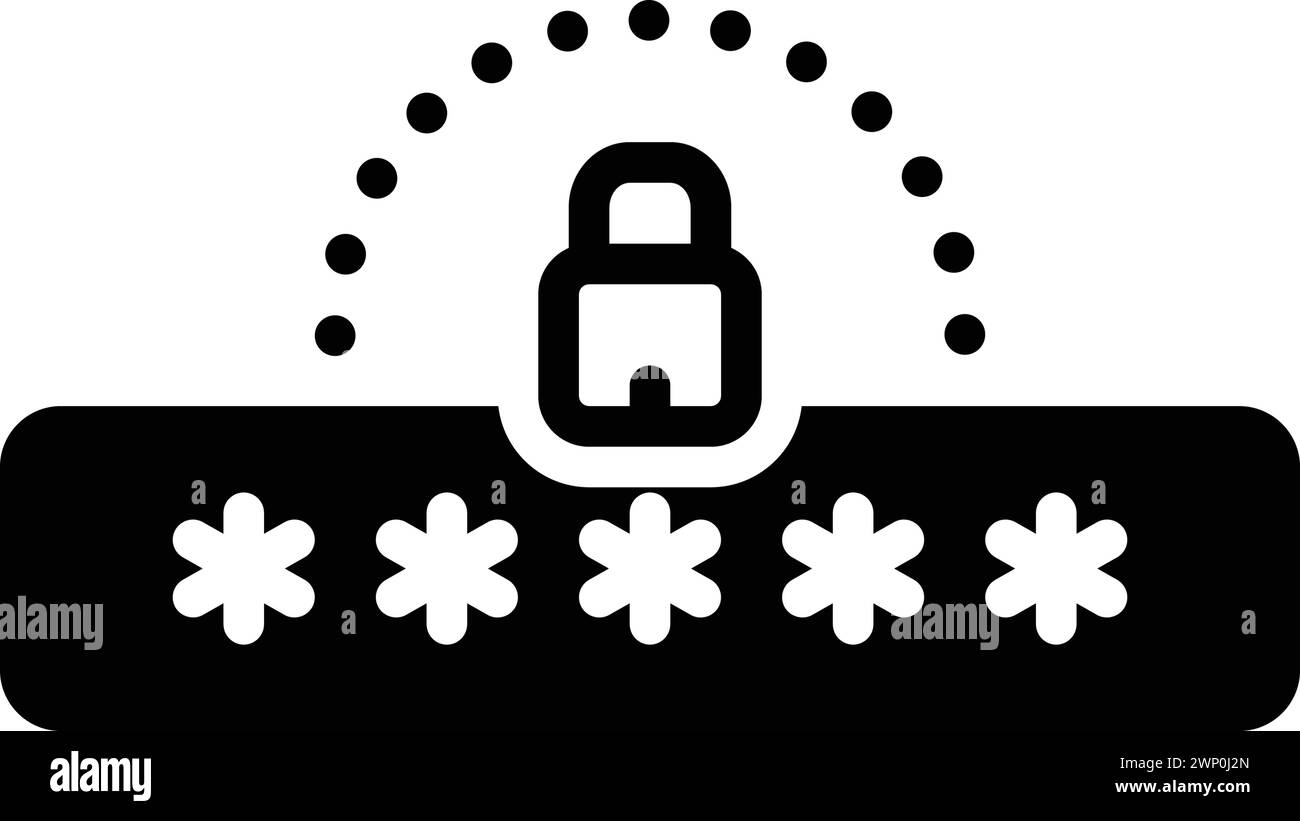 Icône pour mot de passe, cybersécurité Illustration de Vecteur