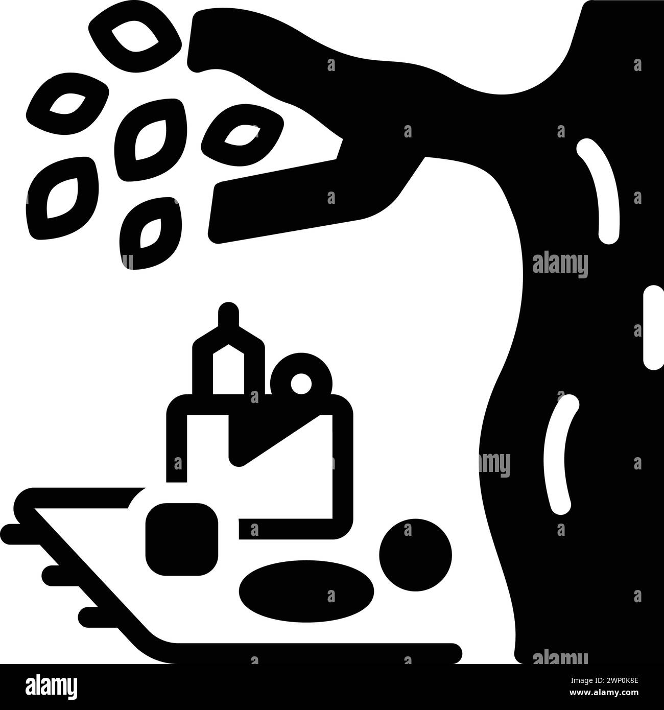 Icône pour pique-nique, panier Illustration de Vecteur