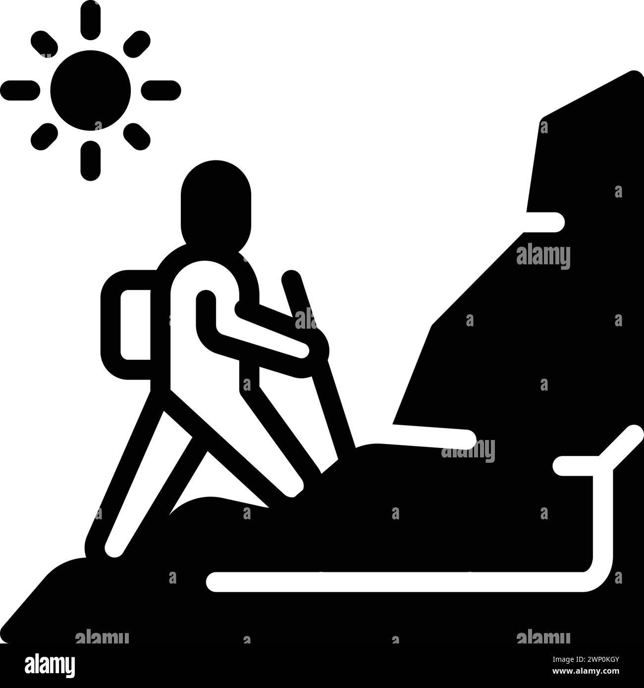 Icône pour la randonnée, randonnée Illustration de Vecteur