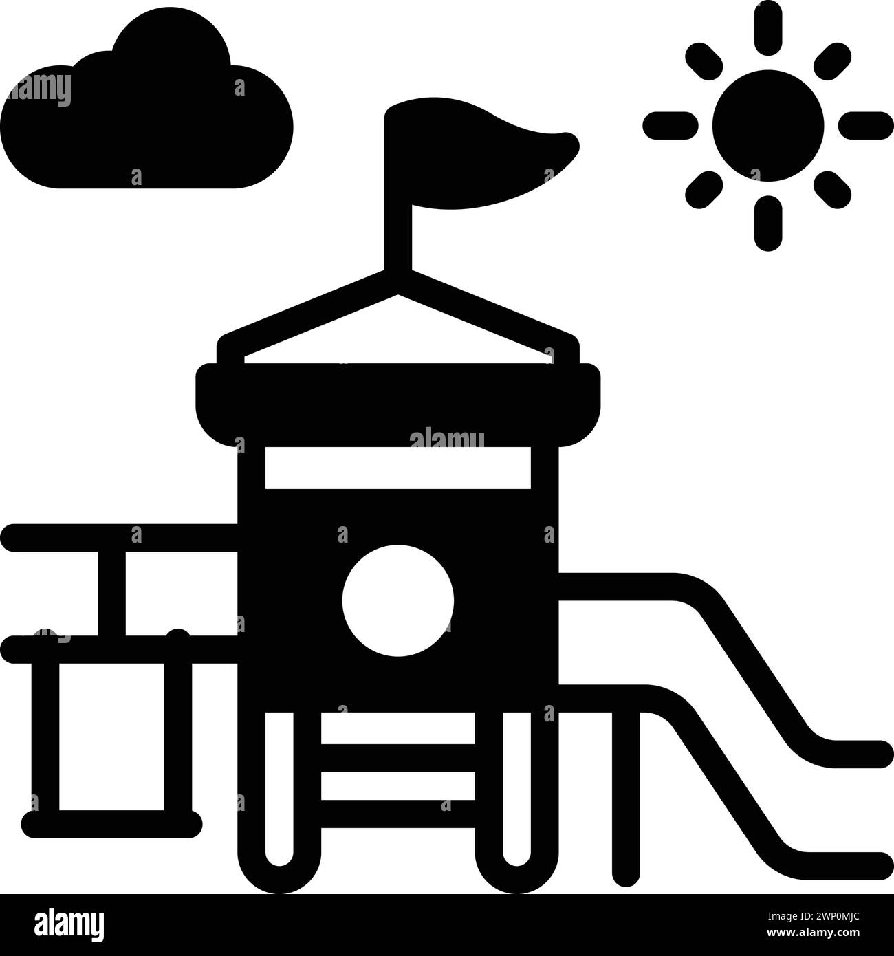 Icône pour terrain de jeu, terrain de jeu Illustration de Vecteur