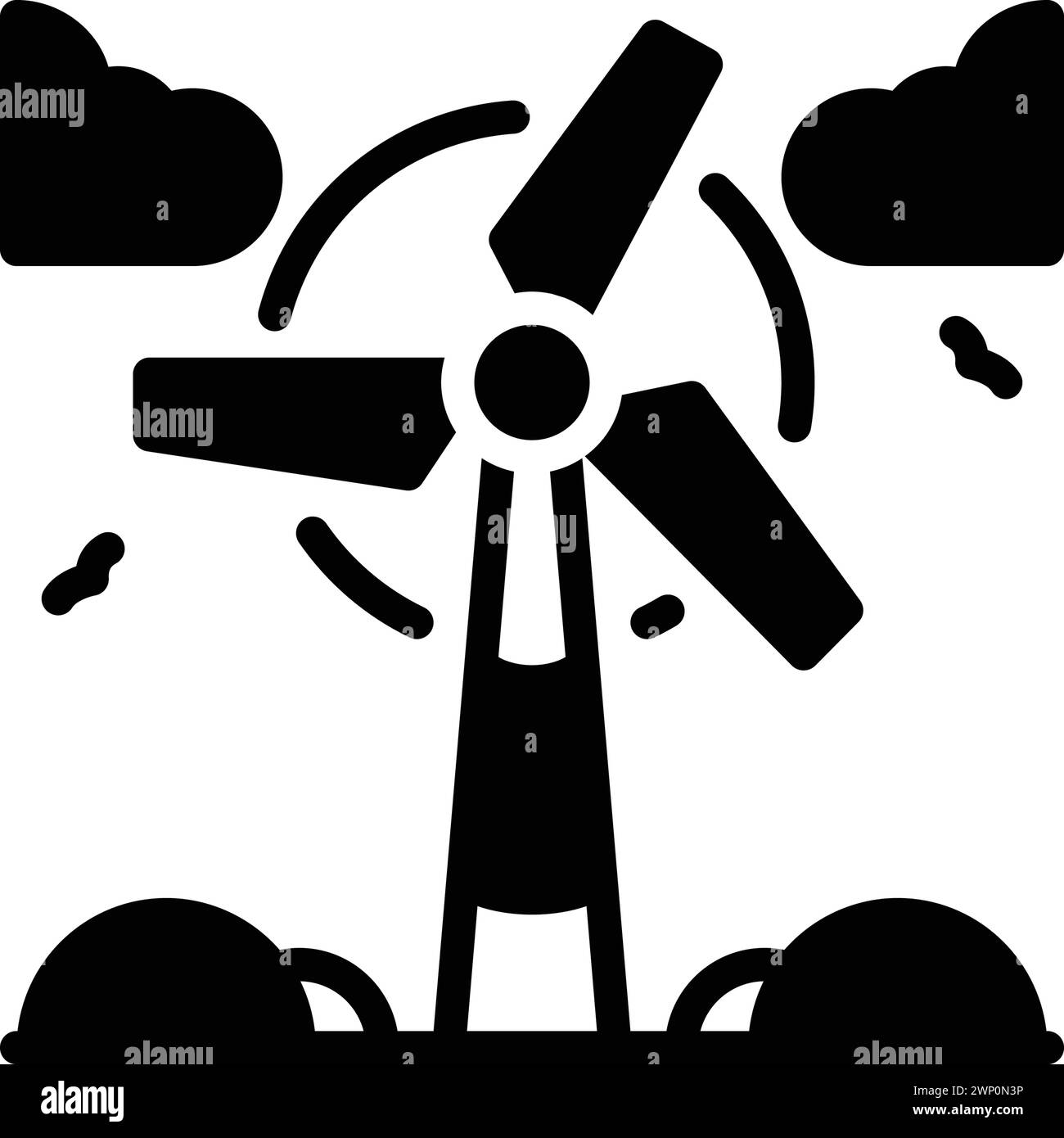 Icône pour l'énergie éolienne, vent Illustration de Vecteur