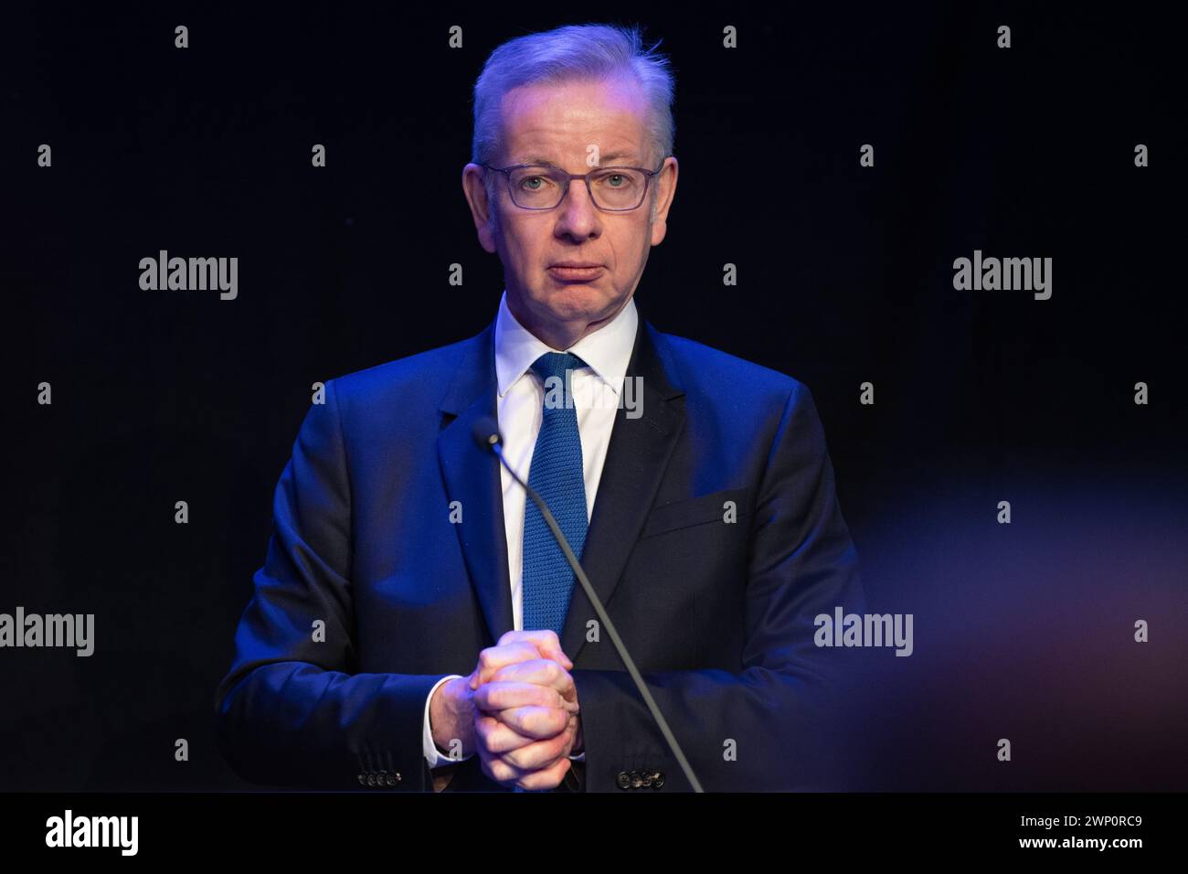 Michael Gove prenant la parole à la conférence du Parti conservateur écossais, Aberdeen, Écosse 2024 Banque D'Images