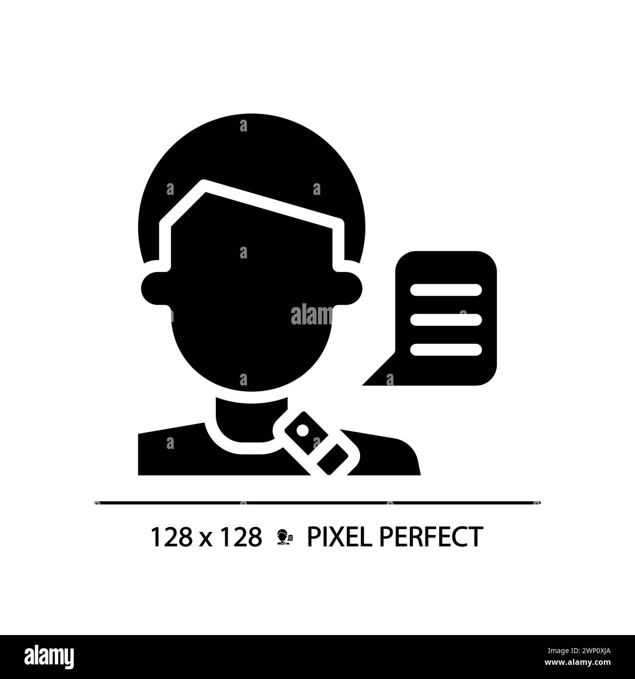 Icône de glyphe noir du larynx Speech Illustration de Vecteur