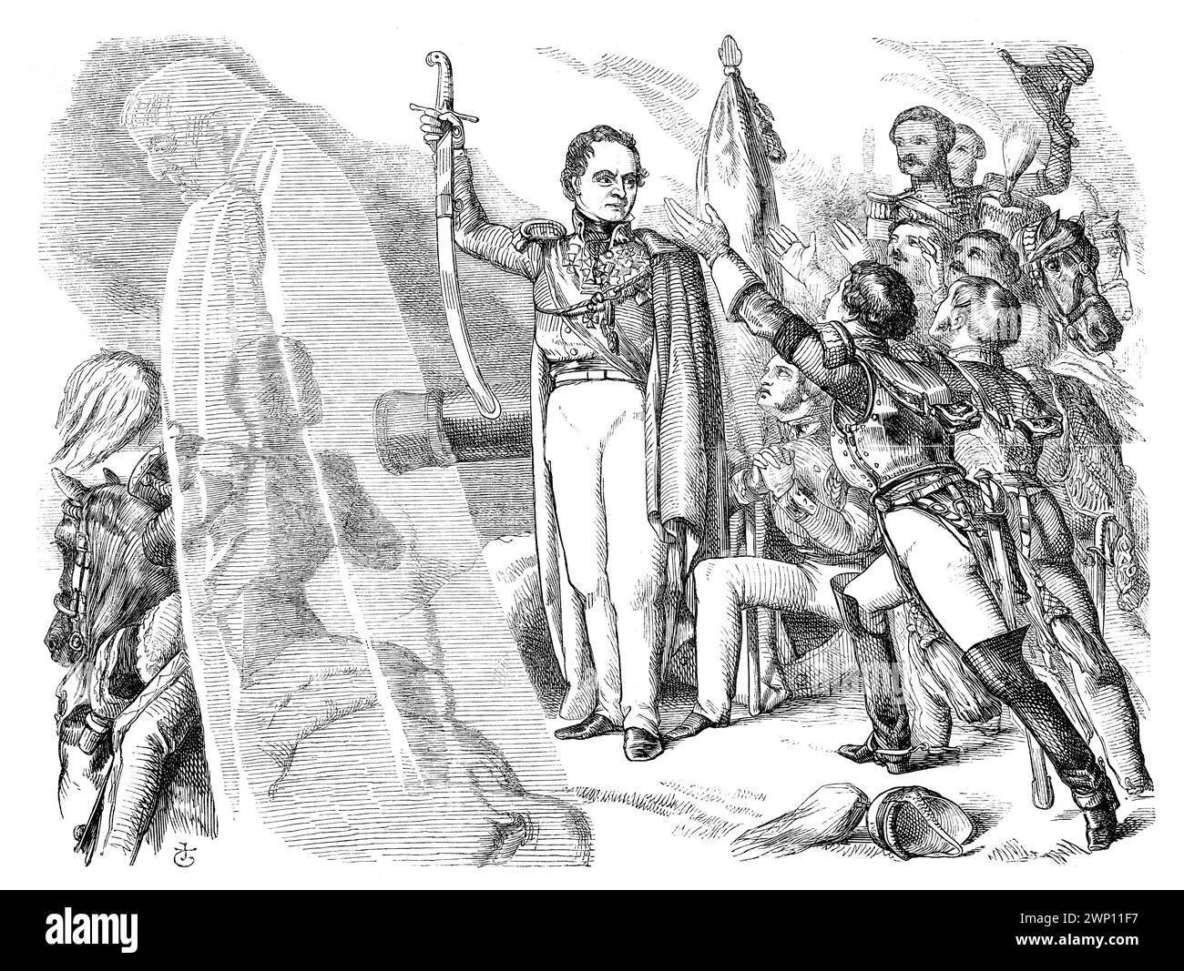 La demande du duc – pour le plus digne, caricature de 1852 Punch Magazine par John Tenniel Banque D'Images