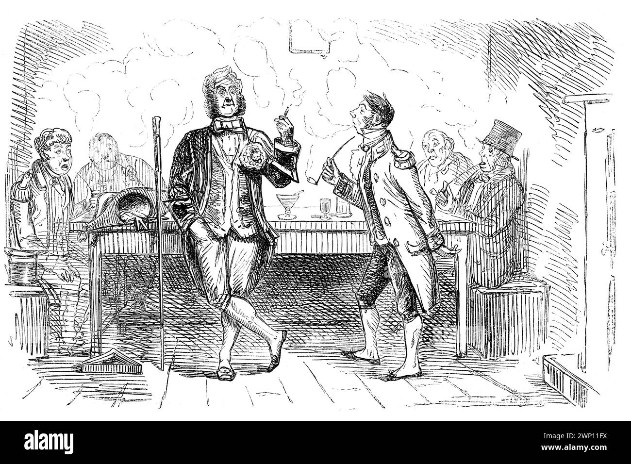 Public House, Bury St Edmunds, dessin animé de 1852 Punch Magazine Banque D'Images