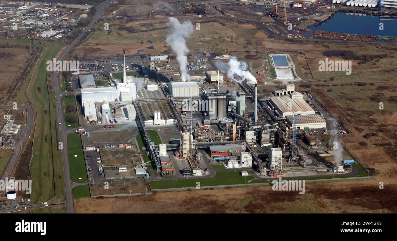 Vue aérienne de l'usine chimique Venator sur Teesside Banque D'Images