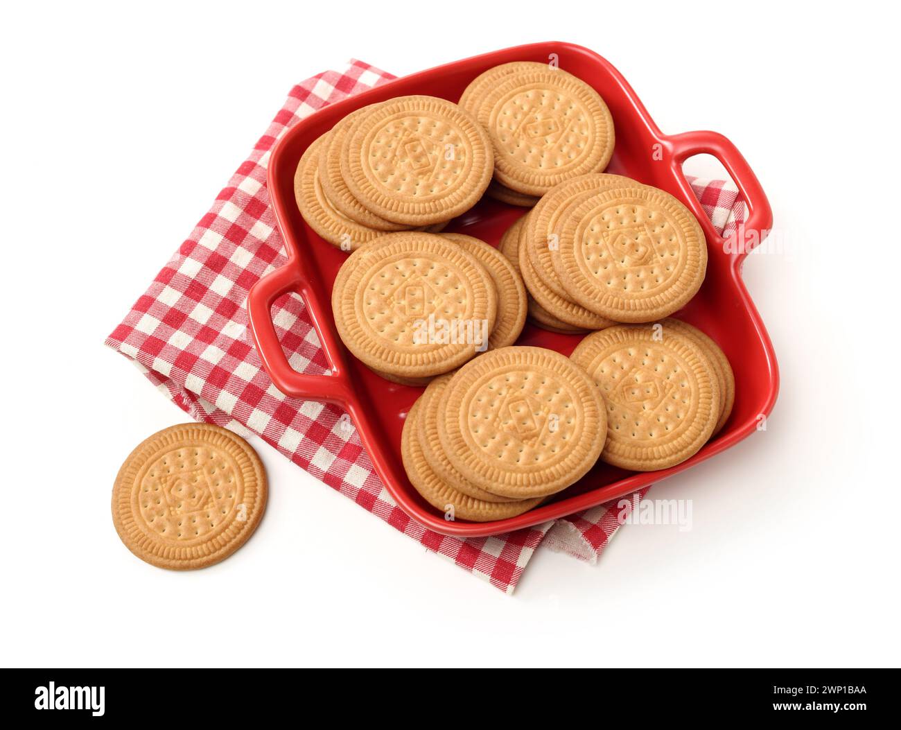 Les cookies sur un fond blanc Banque D'Images
