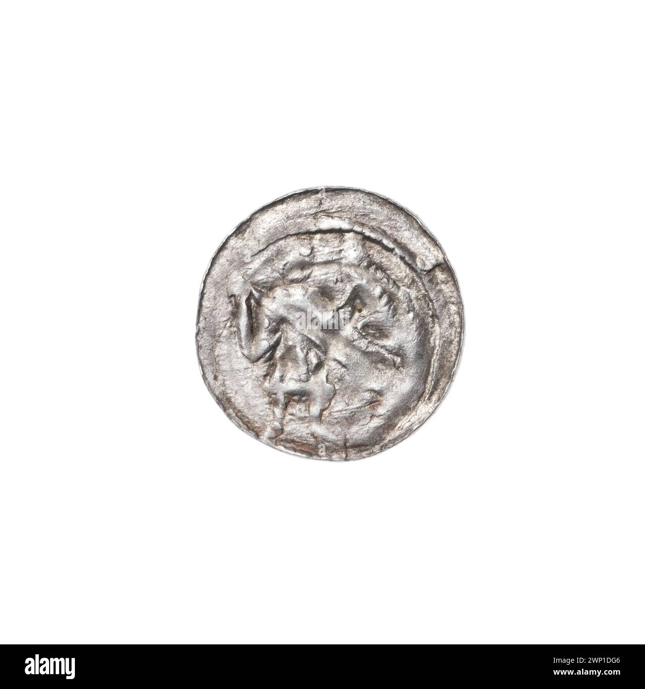 Denarius ; Boles Aw III Krzywousty (ksi Polish ; 1107-1138) ; vers 1125-1138 (1125-00-00-1138-00-00) ; Bolesław III Krzywousty (Polish Prince-1086-1138), Jastrzębowski, Stanisław (1898-1980), Jastrzębowski, Stanisław (1898-1980)-collection, Wojciech (Saint-CA. 956-997), allégories, grotte de lance (émissions de signes), chaîne de courrier (iconogr.), chaincias, isocèles (iconogr.), croix, martyrs, bouche (iconogr.), lois, roman (style), chevalier (iconogr.), chevaliers, Dragon (iconogr.), Dragons , lutte du bien avec le mal (iconogr.), lutte avec les païens (iconogr.), lance (iconogr.), lances, moyen âge (ère) Banque D'Images