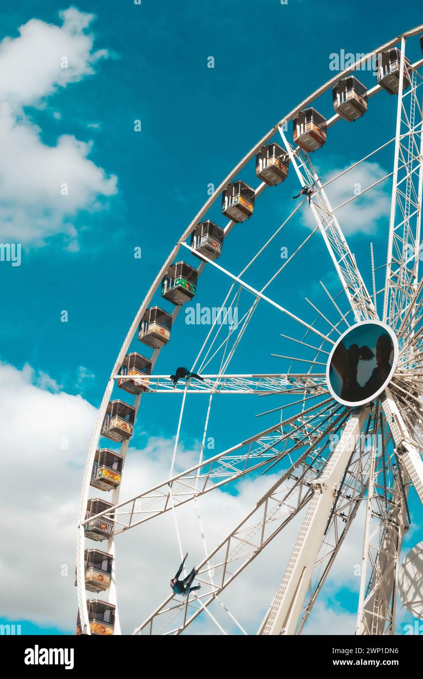 Partie d'une grande roue à Anvers. Banque D'Images