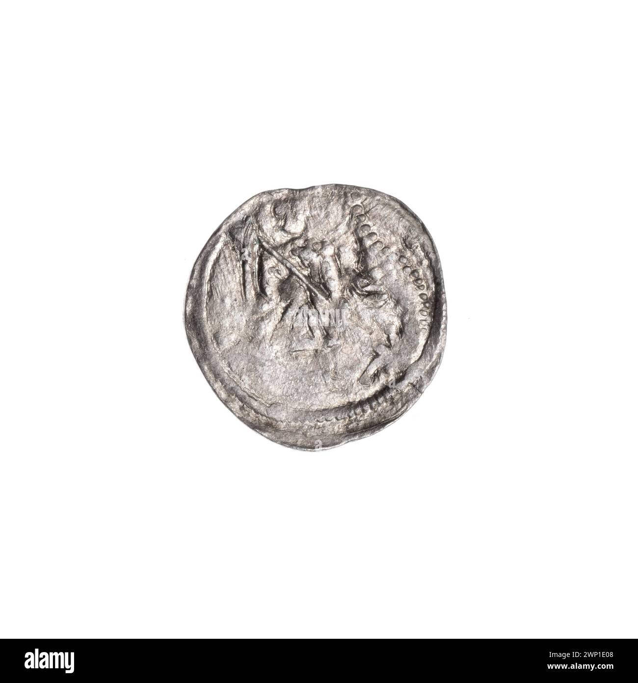 Denarius ; Boles Aw III Krzywousty (ksi Polish ; 1107-1138) ; vers 1125-1138 (1125-00-00-1138-00-00) ; Bolesław III Krzywousty (Polish Prince-1086-1138), Jastrzębowski, Stanisław (1898-1980), Jastrzębowski, Stanisław (1898-1980)-collection, Wojciech (Saint-CA. 956-997), allégories, grotte de lance (émissions de signes), chaîne de courrier (iconogr.), chaincias, isocèles (iconogr.), croix, martyrs, bouche (iconogr.), lois, roman (style), chevalier (iconogr.), chevaliers, Dragon (iconogr.), Dragons , lutte du bien avec le mal (iconogr.), lutte avec les païens (iconogr.), lance (iconogr.), lances, moyen âge (ère) Banque D'Images