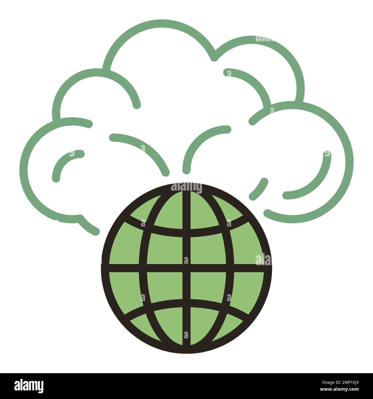 Explosion de nuage de champignon sur l'icône colorée ou le signe de concept de vecteur de globe terrestre Illustration de Vecteur