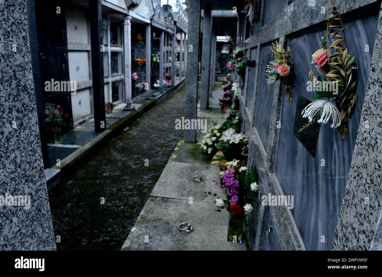 Cimetière de Santa Maria de Castro de Rei de Lemos, Paradela, Lugo, Espagne Banque D'Images