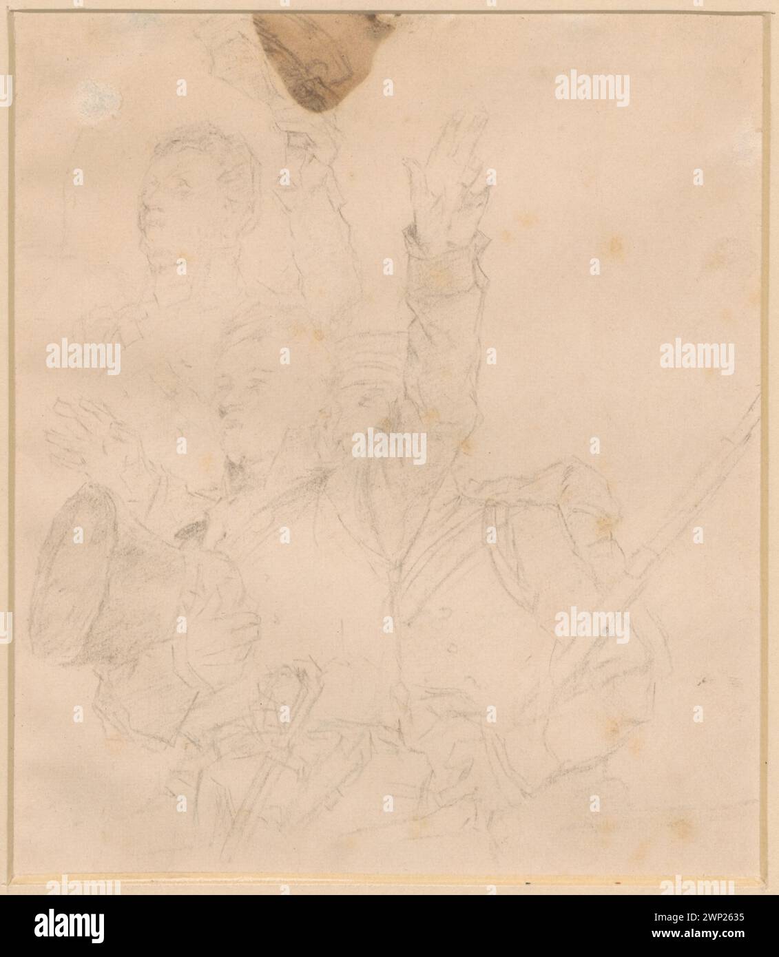 Trois acclamations ; Scholtz, Julius (1825-1893) ; vers 1856 (1851-00-00-1861-00-00) ; Fryderyk Wilhelm III (Roi de Prusse - 1770-1840) - iconographie, Schlesisches Museum der Bildenden Künste (Wrocław - 1880-1945) - collection, Scholtz, Hanna (FL. CA 1912) - Dar, Wrocław (basse-Silésie) soldats Banque D'Images