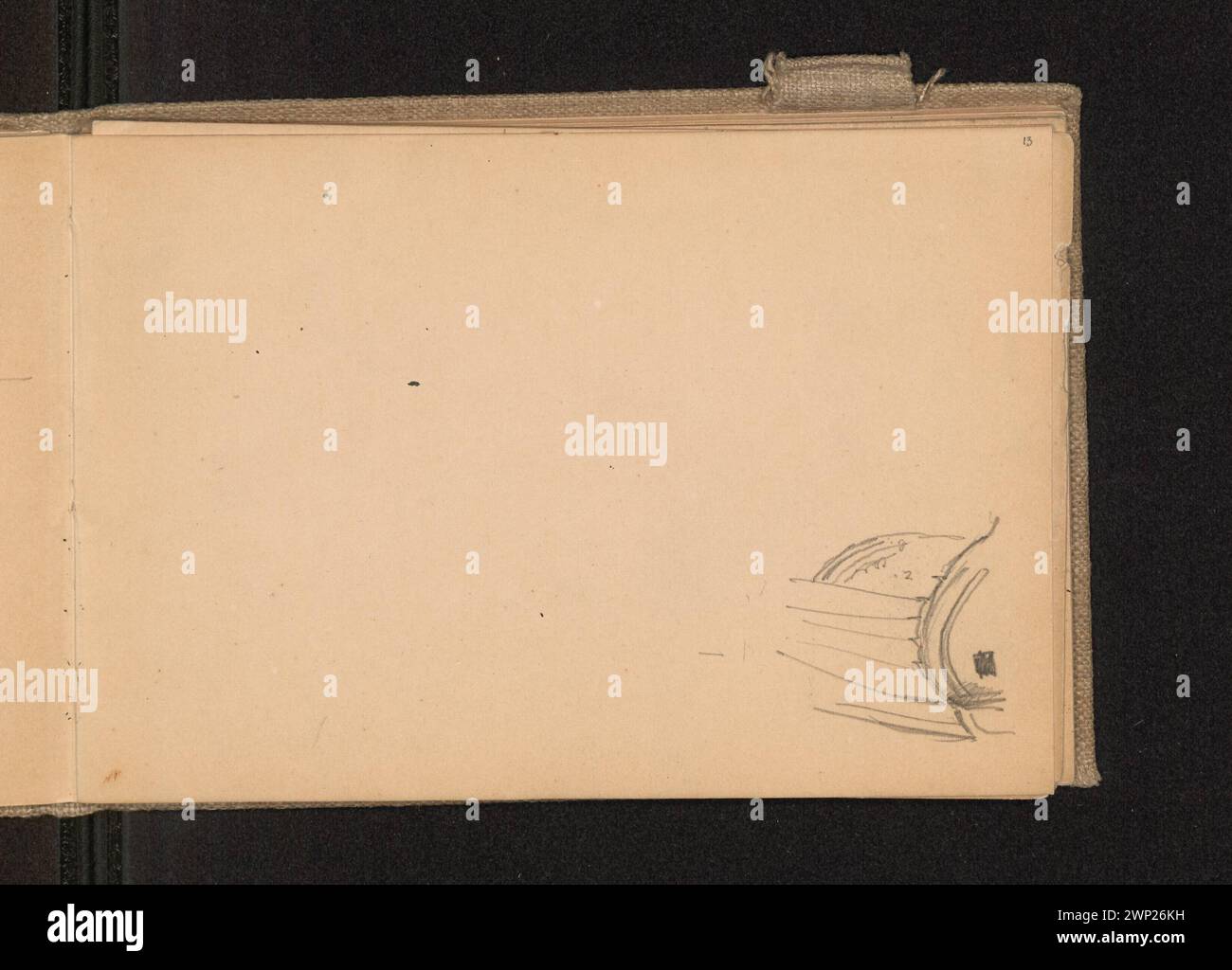 Ferdynand Ruszczyc a créé un diagramme fragmentaire d'une barge avec des notes de couleur entre 1896 et 1897, montrant les détails du transport et les composants structurels, conservés dans les collections partage plus. Banque D'Images