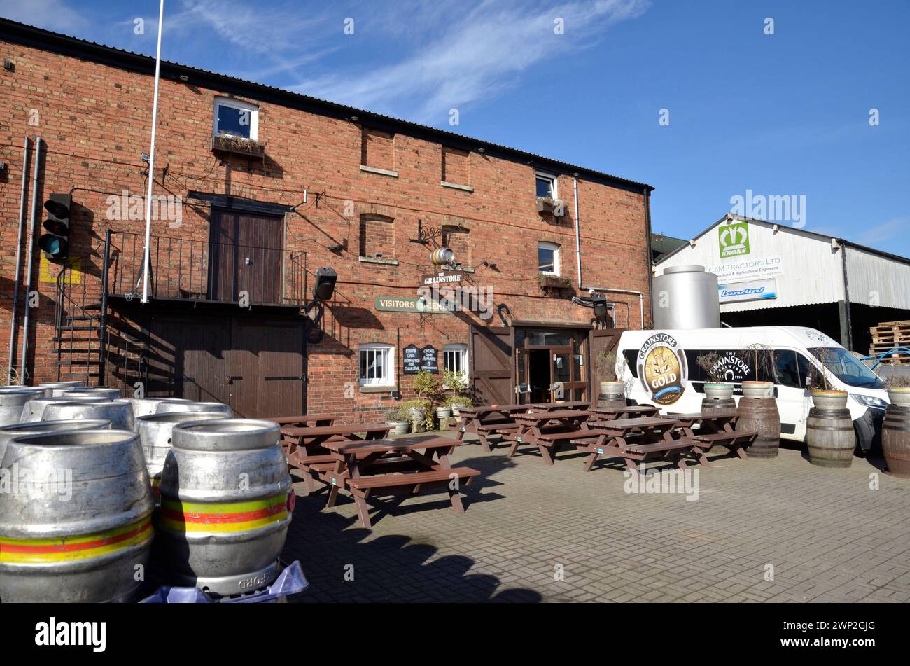Le pub et brasserie Grainstore à Oakham Station à Rutland. Le pub produit de vraies bières primées depuis près de 25 ans. Banque D'Images