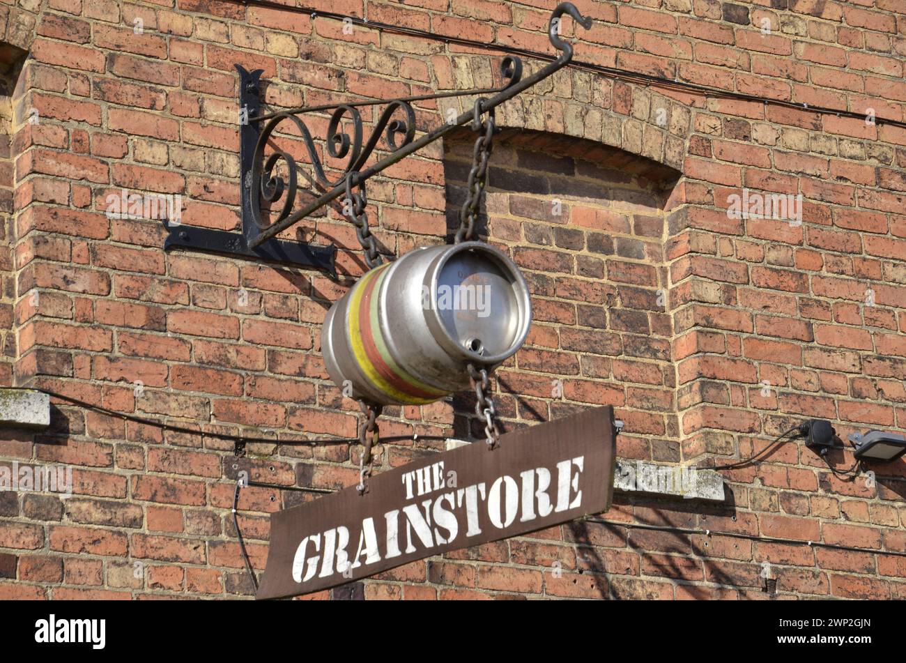 Le pub et brasserie Grainstore à Oakham Station à Rutland. Le pub produit de vraies bières primées depuis près de 25 ans. Banque D'Images