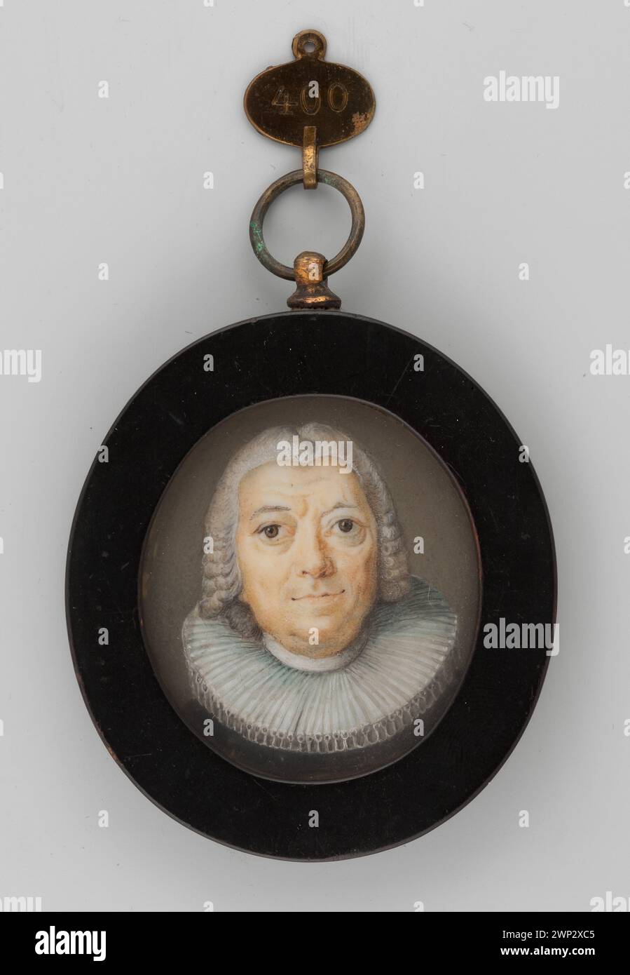 Miniature montrant un acteur masculin plus âgé à Kerza, 1830, avec des détails de coiffure et de costume, faisant partie des collections de miniatures étrangères de Hesse. Banque D'Images