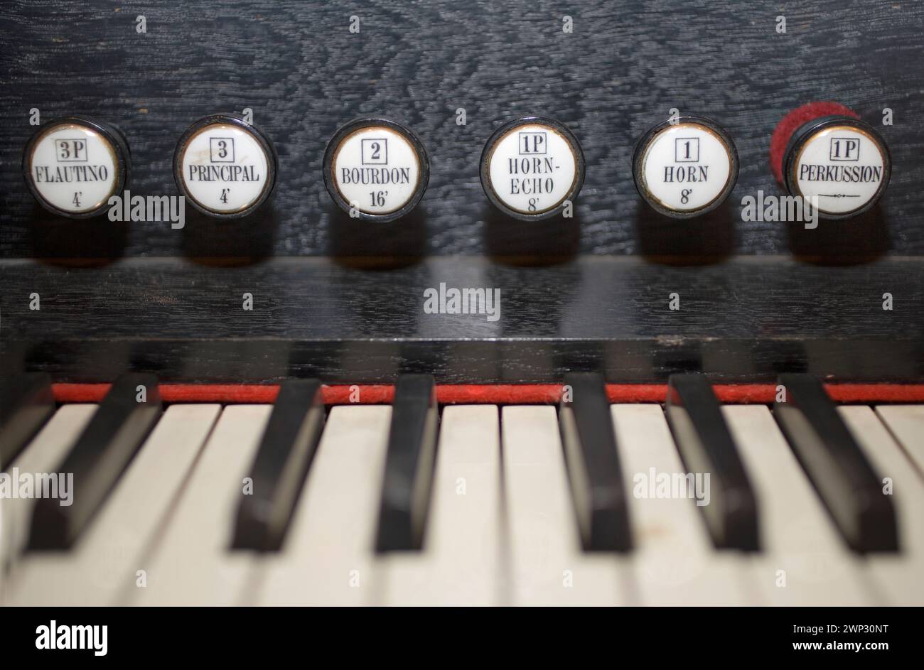 Boutons d'arrêt et manuel d'un organe de pompe Banque D'Images